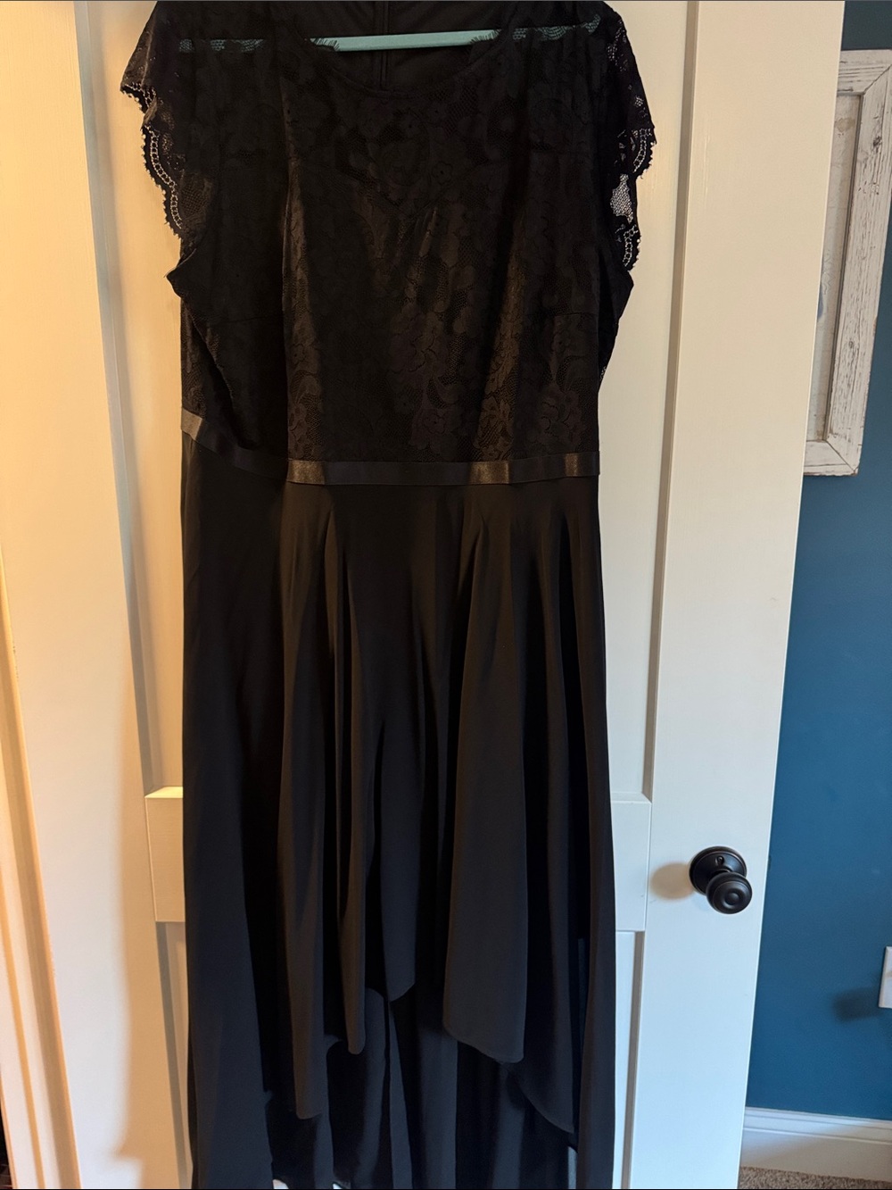 Miusol Black Lace High-Low Dress